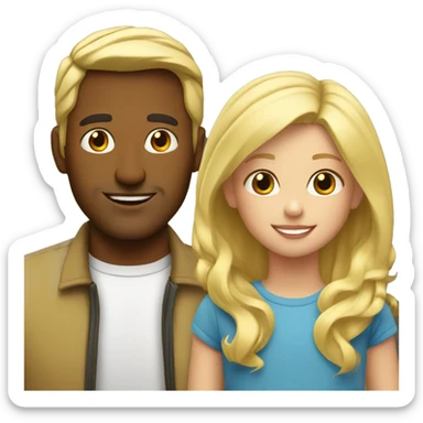 Blonde Father and Blonde young daughter sticker