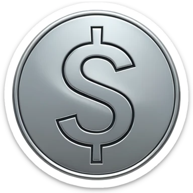 $ dollar metal symbol sticker