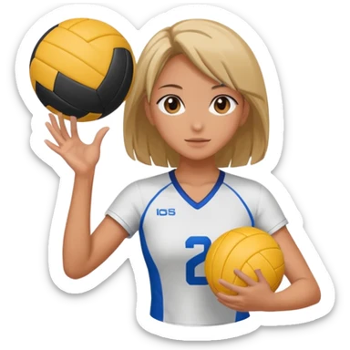 volleyball player, anime girl, with volleyball ball sticker