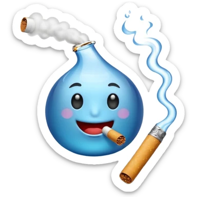water smoking a cigarette sticker