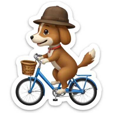 dog cyclist sticker