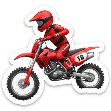 Motocross чёрный с красным sticker