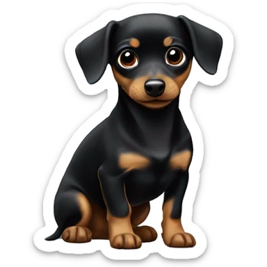 cute black chiweenie ￼ sticker