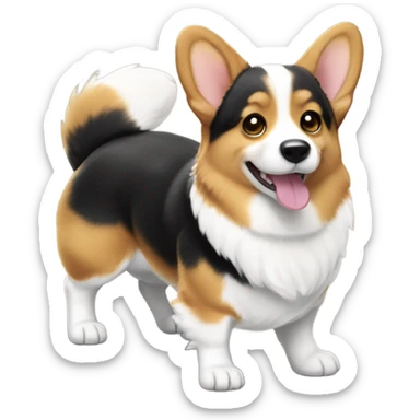 Tri color corgi sticker