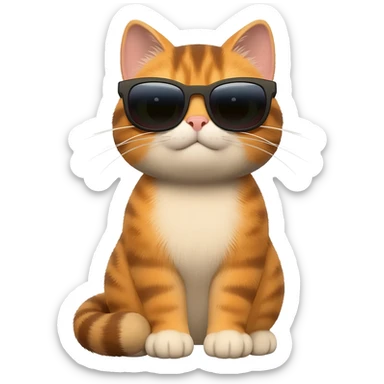 Cat wearing sunglasses sticker