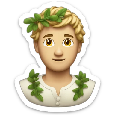 the man in the laurel wreath sticker