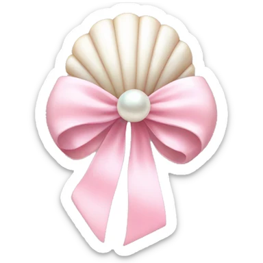 Pearl shell and light pink bow sticker