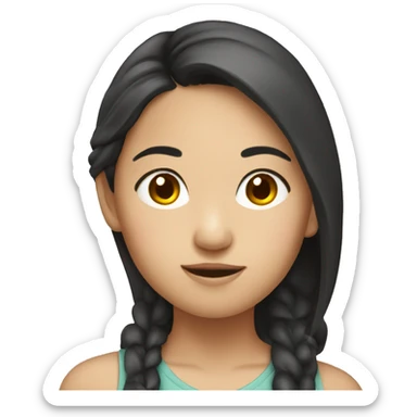 Asian brunet girl sticker