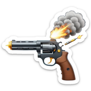 A gun firing  sticker