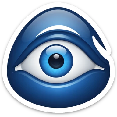 eye symbol, dark blue, minimal sticker