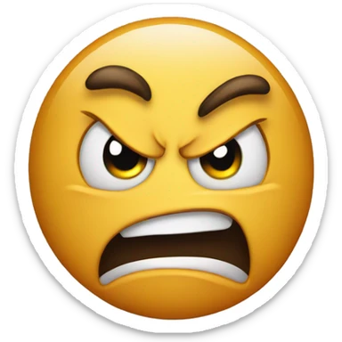 Angry face with a heart sticker