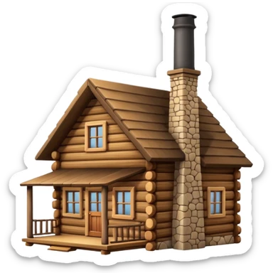 Log cabin sticker
