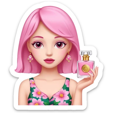 Perfume pink girl aesthetic sticker
