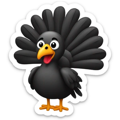 Turkey with long black hair sticker