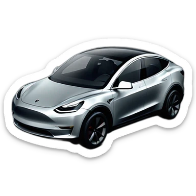 Gray Tesla model y car sticker