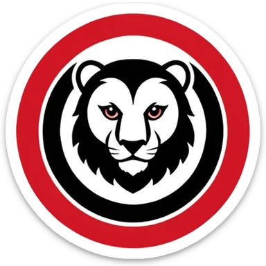 San Diego State University logo, minimal design, red and black colors sticker