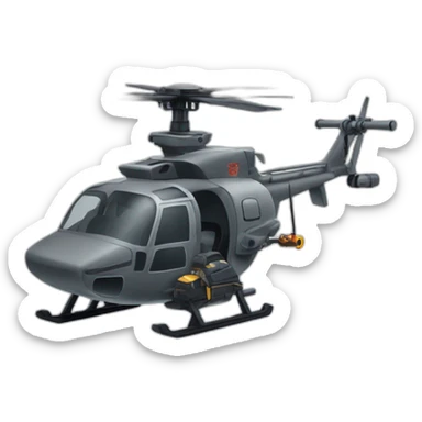 Gato disparando desde un helicóptero con una minigun sticker