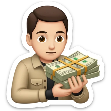 A robber stealing money  sticker