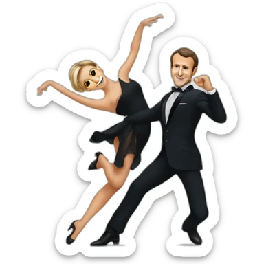 Emmanuel Macron dancing tango sticker