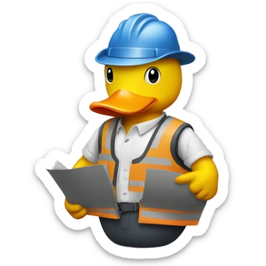 Rubber duck dressed as an architect sticker