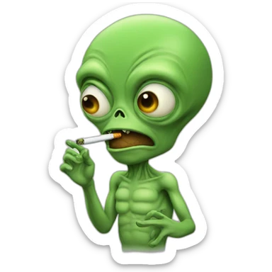 alien-smoking-cigarette sticker