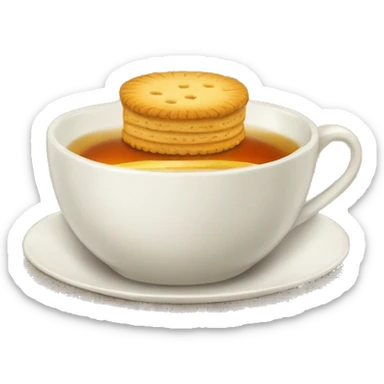 china dinnerware cup of tea with biscuit on the plate  sticker