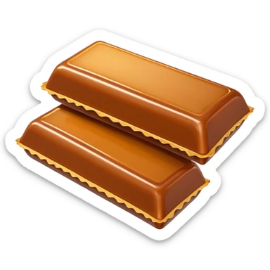 Carambar candy bar unwrapped, caramel visible, simple, bright colors sticker