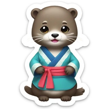 an otter wear hanbok sticker