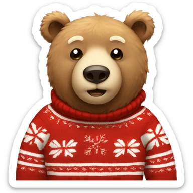 Bear with christmas sweater  sticker