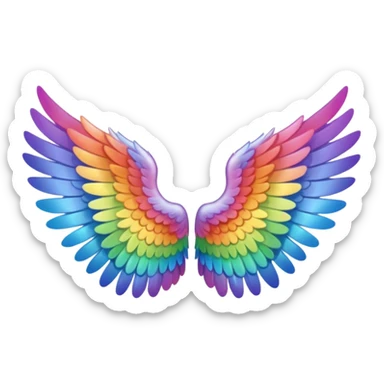  tiny rainbow angel wings. cute tiny left and right rainbow angel wings. Only wings. sticker