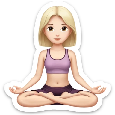 Девушка сидит в позе лотоса  sticker