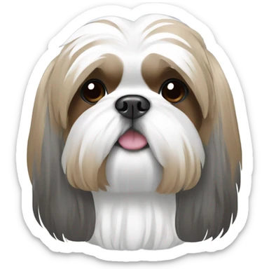 Shih tzu grey and light brown sticker