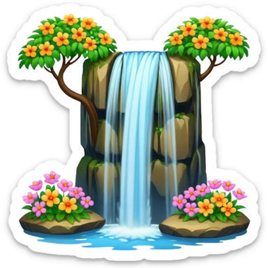 spring with flowers waterfall sticker