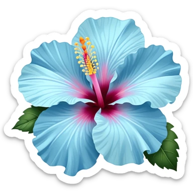pastel blue hibiscus sticker