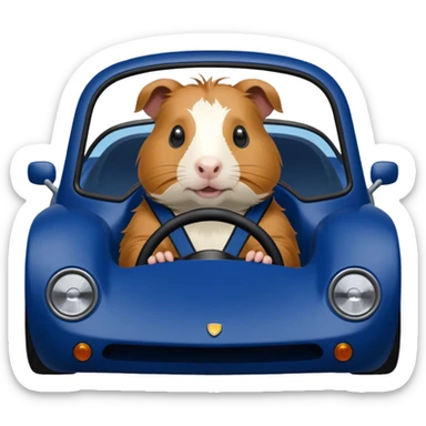 Midnight blue Local Motors Rally Fighter driven by a Guinea pig  sticker