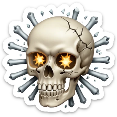 Skull with head explode sticker