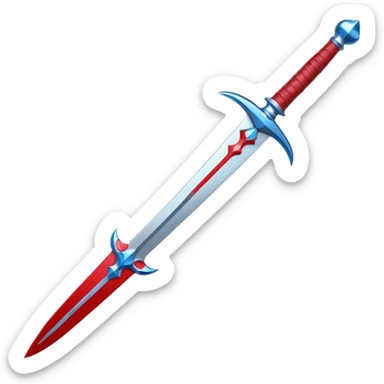 red Piercer — white blade + azure grip, Royal Sword. sticker