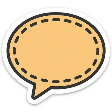 an illustration representing a 'no comment' empty state, showing a speech bubble with a dashed outline and no text inside, soft neutral colors, minimal, modern, inviting, suitable for an app UI sticker
