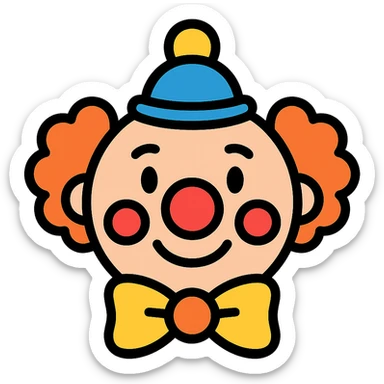 clown lineal color icon sticker