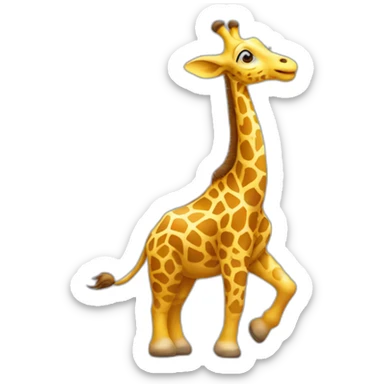 Girafe qui danse sur un éléphant  sticker