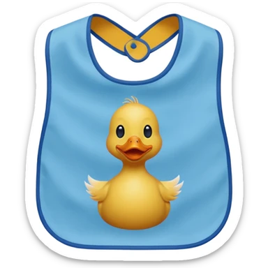 Blue bib with duck print sticker