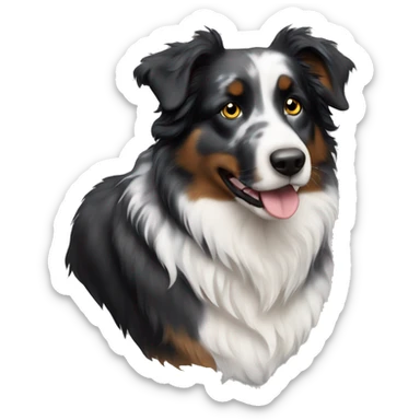 Black Australian Shepherd with grey merle pattern  sticker