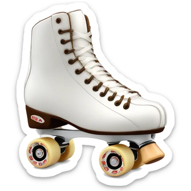 One White artistic rollerskate from edea flamenco with brown toestop sticker