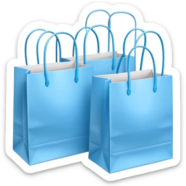 Bundle of Light blue shopping bags sticker
