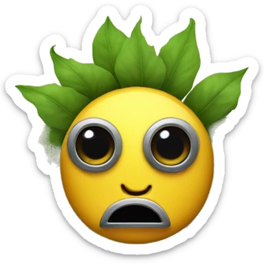 a robot face with one eye as sunflower sticker