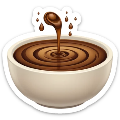 brown liquid in white bowl sticker