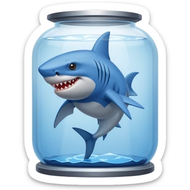 superhero shark in a tank sticker