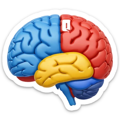 brain featuring Google colors blue red yellow green, no text sticker