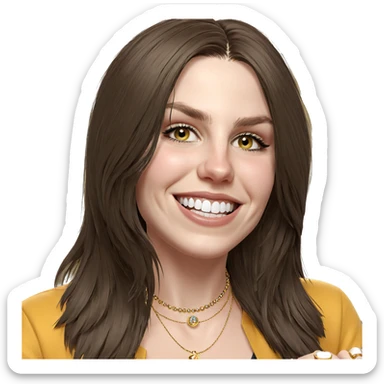 smiling girl with jewelry sticker