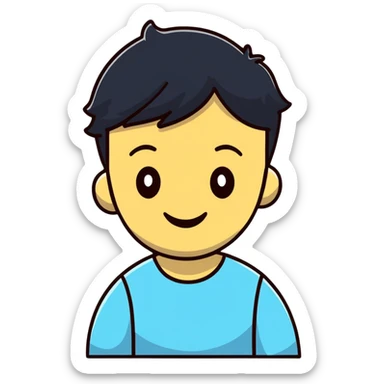 happy cartoon avatar of a person sticker